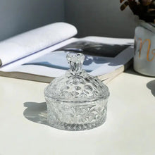 Load image into Gallery viewer, Clear Carved Glass Storage Jar With Lid