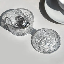 Load image into Gallery viewer, Clear Carved Glass Storage Jar With Lid