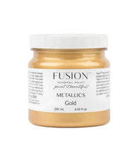 Load image into Gallery viewer, Fusion Mineral Paint Gold - Metallic is used for furniture home decor and DIY craft projects