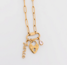 Load image into Gallery viewer, 18K Gold Paperclip Carabiner Necklace