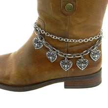 Load image into Gallery viewer, BTO-0730-06 5-HEART CHARM BOOT CHAIN
