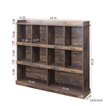 Load image into Gallery viewer, 10-Shelf Bookcase with Cubbyhole Storage for Books and Décor
