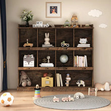 Load image into Gallery viewer, 10-Shelf Bookcase with Cubbyhole Storage for Books and Décor
