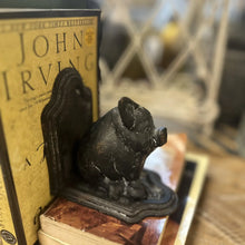 Load image into Gallery viewer, Cast Iron Pig Bookend in Black Rustic Finish-Set 2
