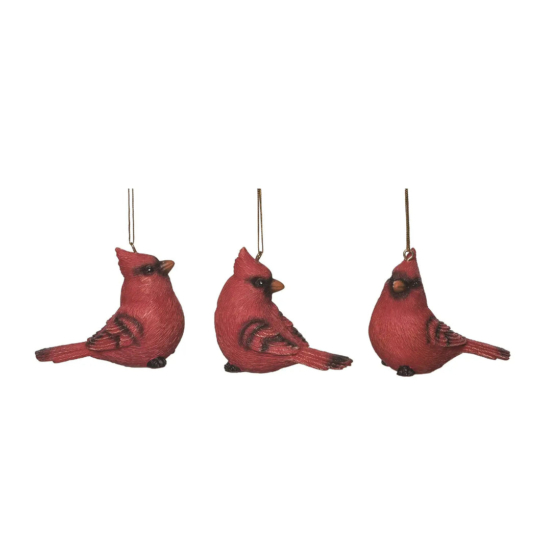 Resin Cardinal Ornaments Set of 3