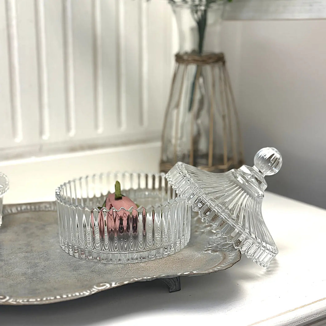 Ribbed Yurt Glass Jar with Lid