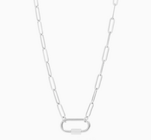 Load image into Gallery viewer, 18K Stainless Steel Paperclip Carabiner Necklace
